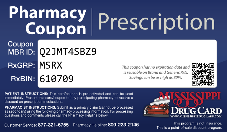 Mississippi Drug Card - Free Prescription Drug Coupon Card